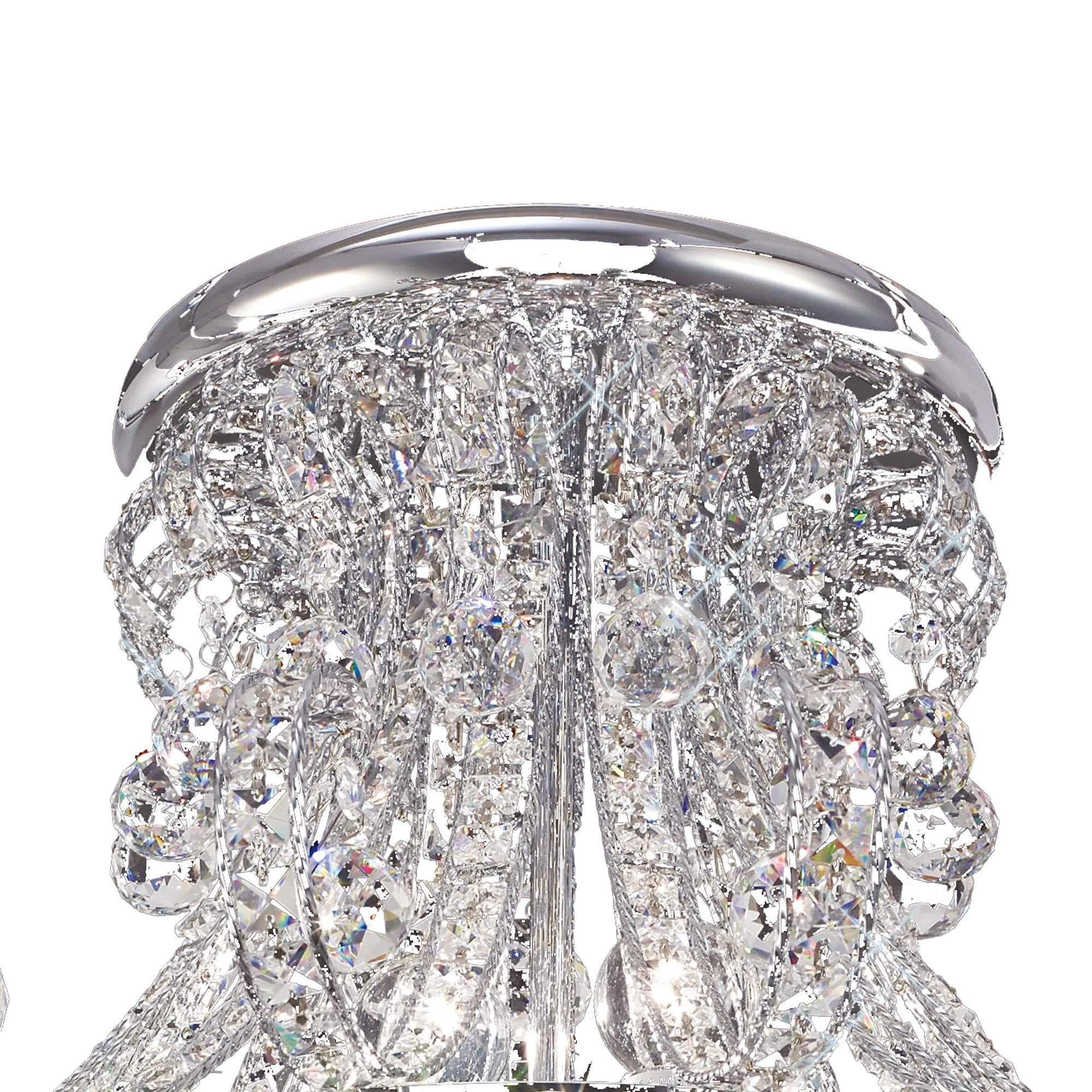 Pearl Crystal Chandelier 12 Light (18.3kg) Polished Chrome IL30027  Diyas Pearl